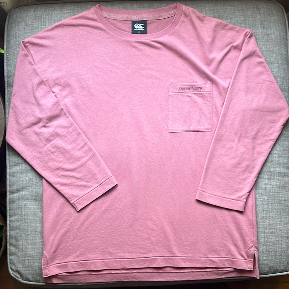 Canterbury Casual 3/4 Length Sleeve Shirt in Salmon Pink Color Men's Medium